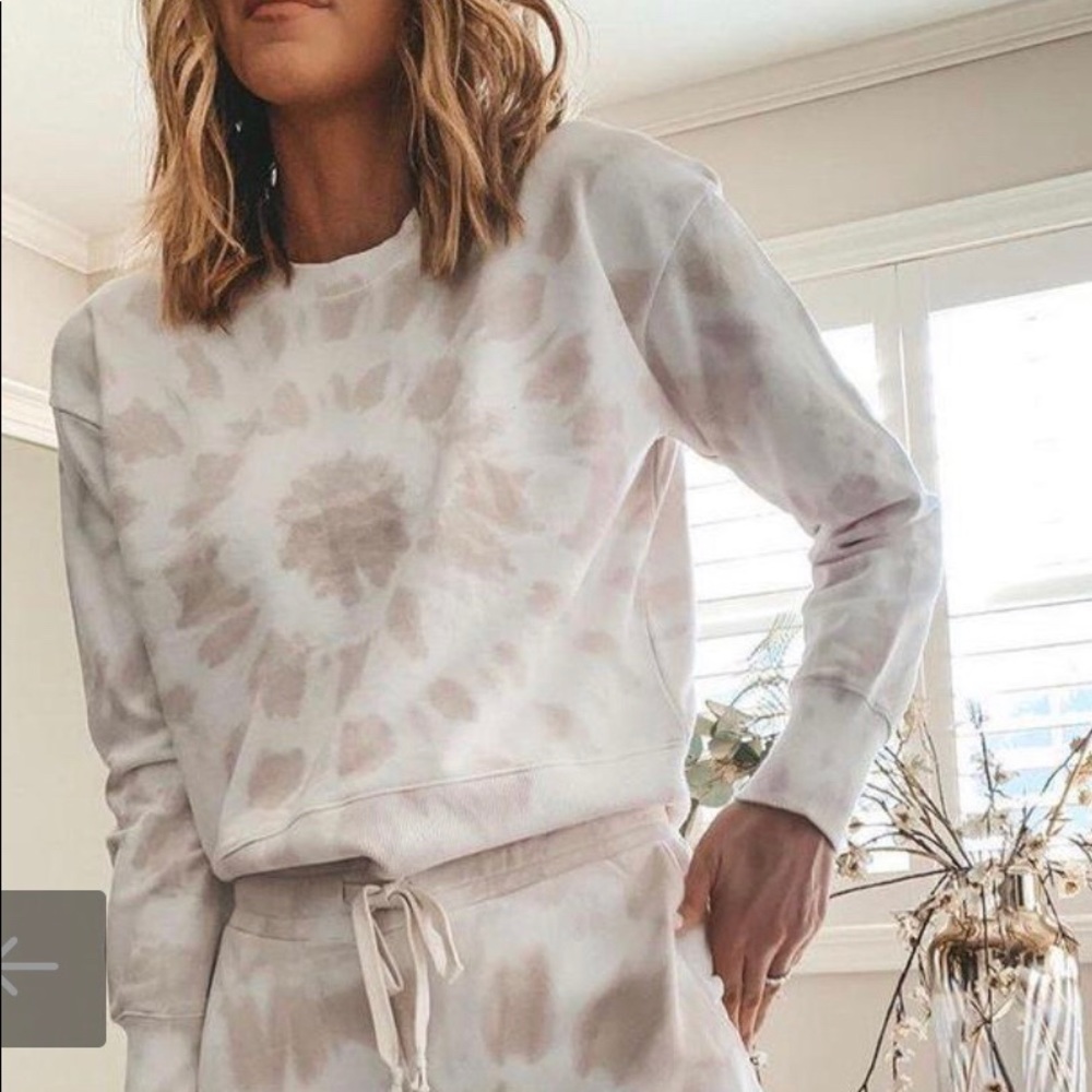 Tie-dye Long Sleeve Sweatshirt Two-Piece Set